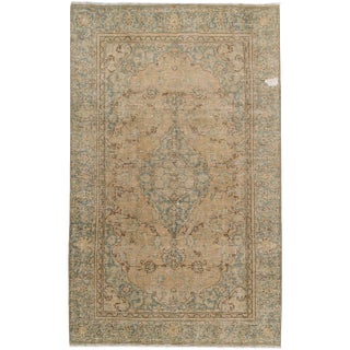 Vintage Distressed Persian Tabriz Rug For Sale