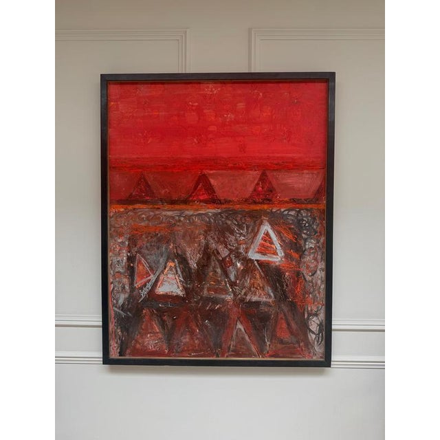Manner of Peter Coviello, Large Red Abstract, Oil Painting For Sale - Image 14 of 14