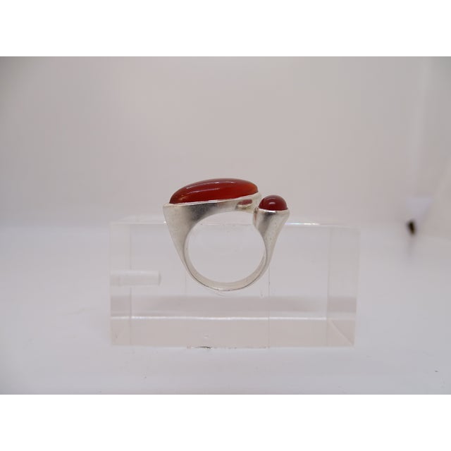 You and Me Ring with Carnelian in 925 Sterling Silver, 2010s For Sale - Image 13 of 18