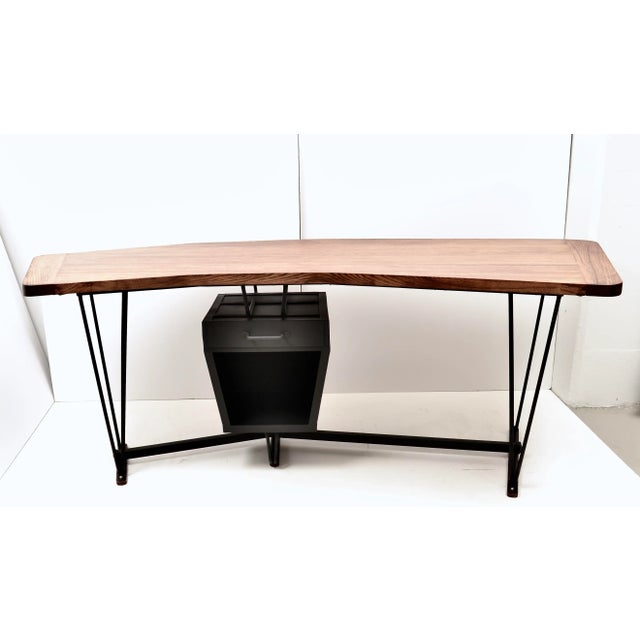 Modern Oak and Iron Boomerang Form Desk, France, Circa 1930s For Sale - Image 12 of 12