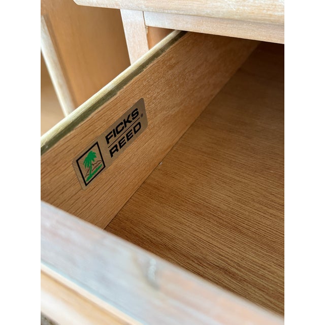 Vintage Coastal Regency Ficks Reed Rattan Lattice Nightstands-Pair For Sale In Naples, FL - Image 6 of 12