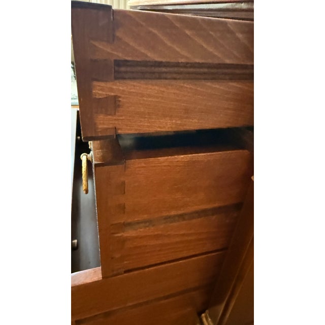 Late 20th Century Pair of Colombo Mobili Italian Empire Plume Walnut & Pink Marble Nightstands For Sale - Image 13 of 18
