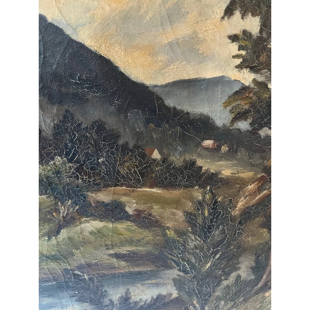 Impressionist Vintage Oil on Canvas Landscape Painting From the Hudson Valley For Sale - Image 3 of 12