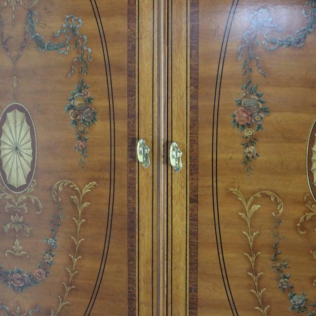 Brown Vintage Drexel Heritage English School Adam’s Style Neoclassical Armoire 20thC For Sale - Image 8 of 18