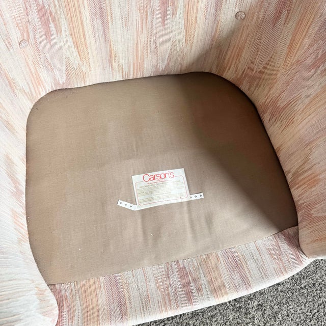 Postmodern Light Pink Sculpted Lounge Chairs by Carson’s - A Pair For Sale - Image 11 of 12