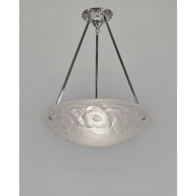 1920s French Art Deco Pendant Light by Degue - 1920s France For Sale - Image 5 of 10