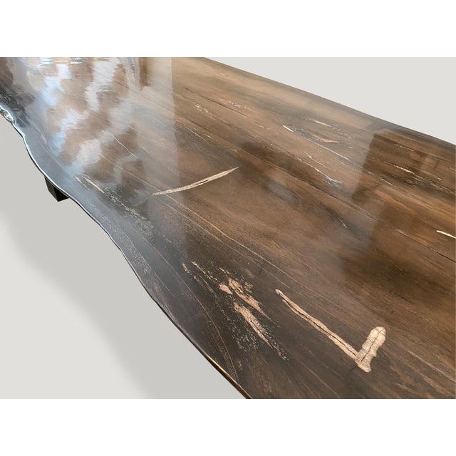 Andrianna Shamaris High Quality Petrified Wood Dining Table For Sale - Image 12 of 18