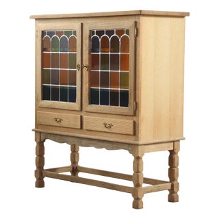 Danish Modern Oak Cabinet with Glass by Henning Kjærnulf for Hm Møbler, 1994 For Sale