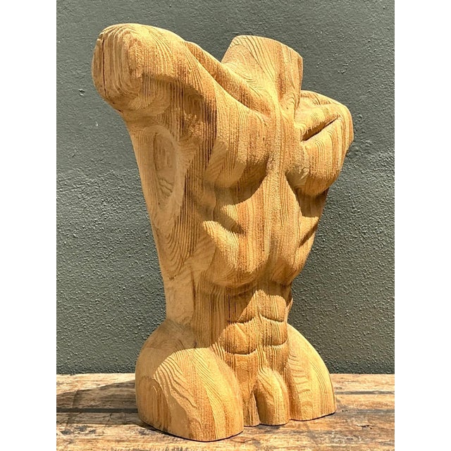 Wood Vintage Abstract Carved Wood Torso For Sale - Image 7 of 18