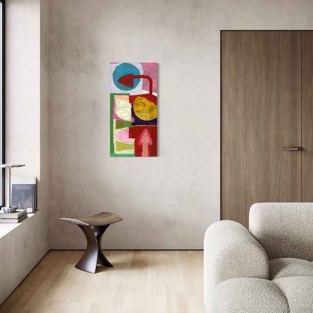 Textile Christiane Corcelle "Open Route Iii" Acrylic and Collage on Canvas, Colorful Abstract Painting With Arrow Shapes, 2026 For Sale - Image 7 of 7