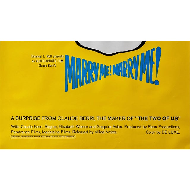 1960s Movie Poster for French Movie: "Marry Me! Marry Me!", 1969 For Sale - Image 5 of 10