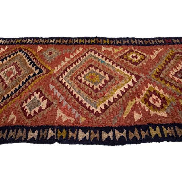 1960s 1960s Vintage Turkish Kilim Rust Handmade Tribal Wool Rug For Sale - Image 5 of 8