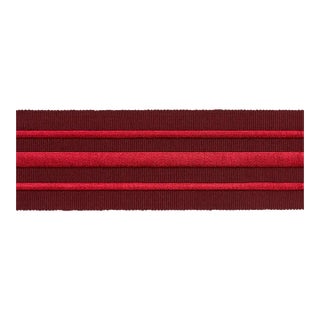 Schumacher X Miles Redd Military Stripe Tape in Red on Burgundy For Sale