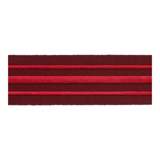 Schumacher X Miles Redd Military Stripe Tape in Red on Burgundy For Sale