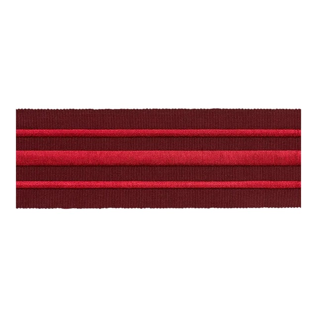 Schumacher X Miles Redd Military Stripe Tape in Red on Burgundy For Sale