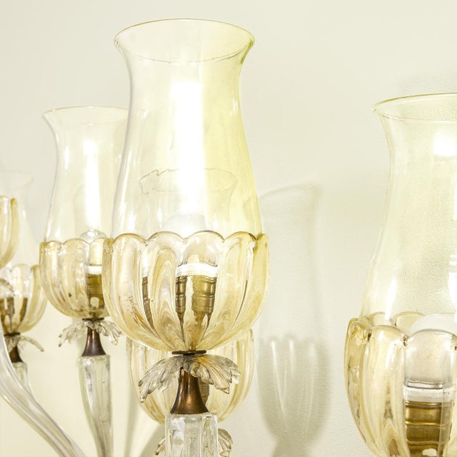 Mid-Century Modern Murano Glass Wall Lights from Seguso Vetri Darte, 1953, Set of 2 For Sale - Image 3 of 7
