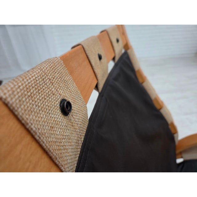 Norwegian Model Kengu Armchair in Beige Furniture Leather from Rybo Rykken & Co, 1970s For Sale - Image 12 of 16