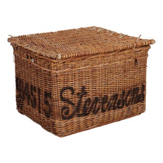 English Wicker Log Basket, 1890s For Sale