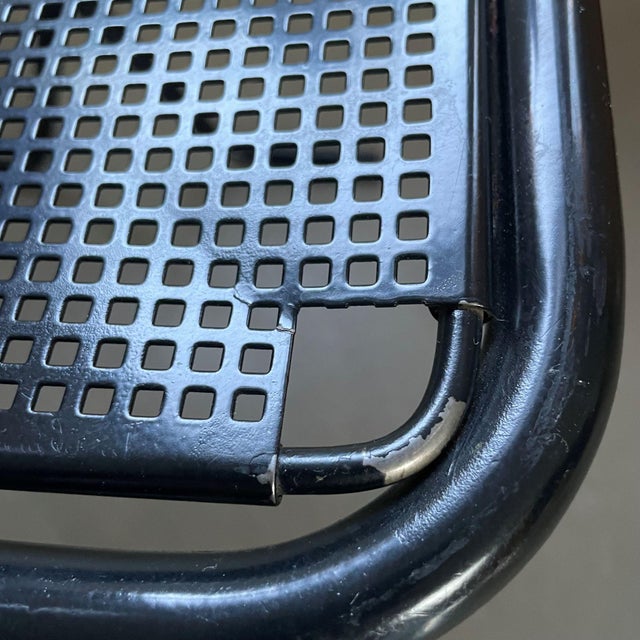 Black Metal Stackable Chairs, 1980s, Set of 6 For Sale - Image 12 of 16