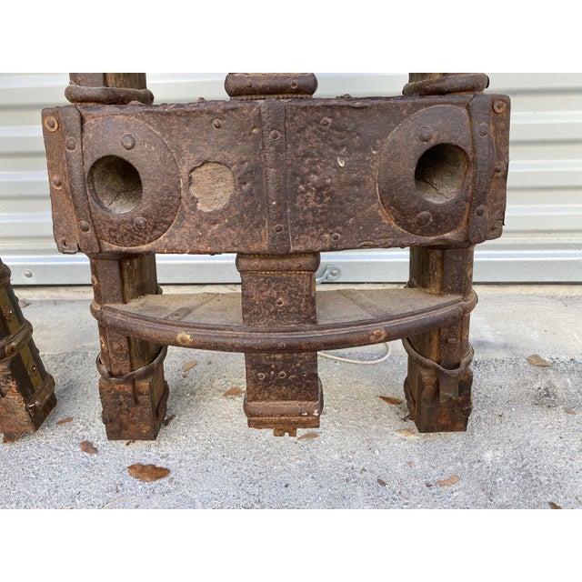 Late 19th Century 18th Century Antique Indian Ox Cart Brass Decorations- a Pair For Sale - Image 5 of 8