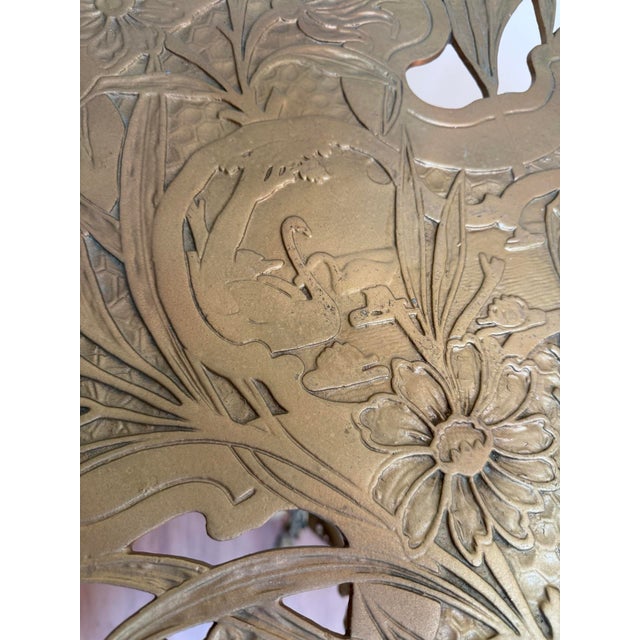 Vintage Art Nouveau Swan Pedestal Side Table Plant Stand For Sale - Image 9 of 16