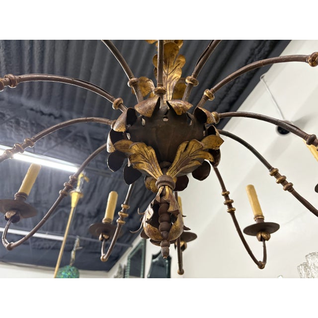 16th Century 16th Century Italian Wrought Iron Chandelier For Sale - Image 5 of 17