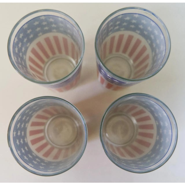 Transparent 1970s Stars and Stripes Glass Tumblers - Set of 4 For Sale - Image 8 of 9