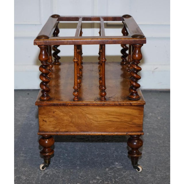 Antique Victorian Burr Walnut Magazine Rack, 1860 For Sale - Image 13 of 18