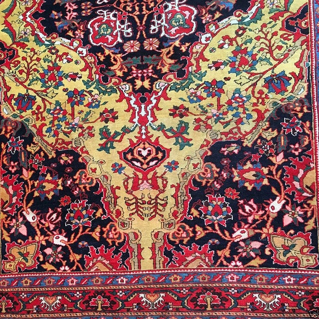 Antique Collectible Gold Ground Persian Ferahan Sarouk Rug For Sale - Image 9 of 12