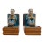 Chinese Chinoiserie Figurine Blue Porcelain Bookends - a Pair For Sale