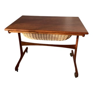 Teak Sewing Table, 1960s For Sale
