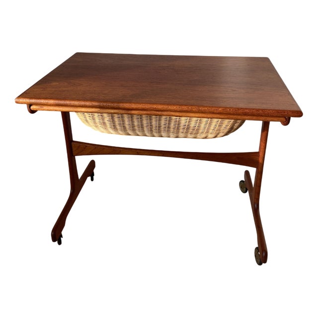 Teak Sewing Table, 1960s For Sale