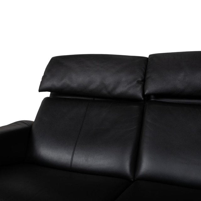 Lugano Black Leather Sofa from Erpo For Sale - Image 10 of 16