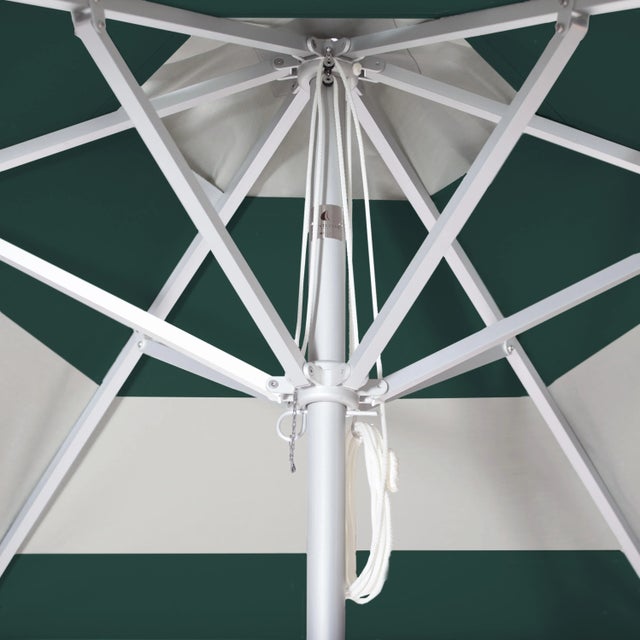 Sugar Beach 9' Patio Umbrella, Cream & Dark Green, Set of 2 For Sale - Image 4 of 5