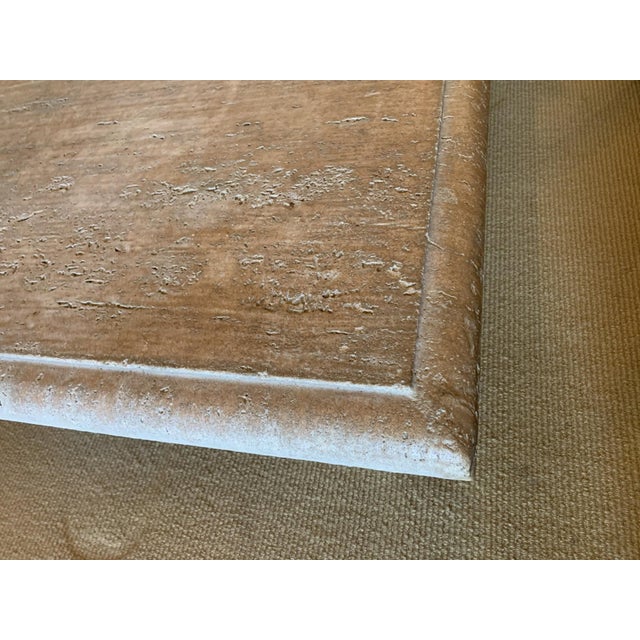 1980s Rectangular Travertine Stone Coffee Table For Sale In New York - Image 6 of 7