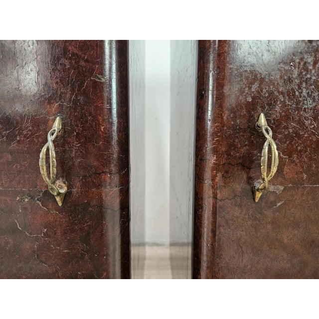 Art Deco Oak Burl Bedside Tables, 1950, Set of 2 For Sale - Image 13 of 18