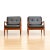 Pair of Mid Century Leather & Rosewood Lounge Chairs Attributed to Beka For Sale In Los Angeles - Image 6 of 12