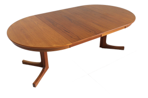 Vintage Danish Round Extendable Dining Table, 1960s