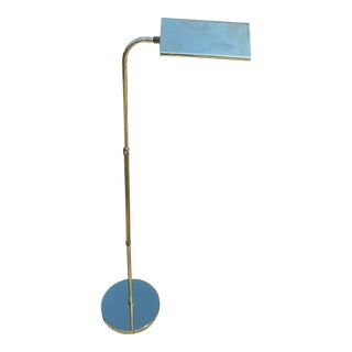 Mid-Century Modern Brass Adjustable Pharmacy Floor Lamp For Sale