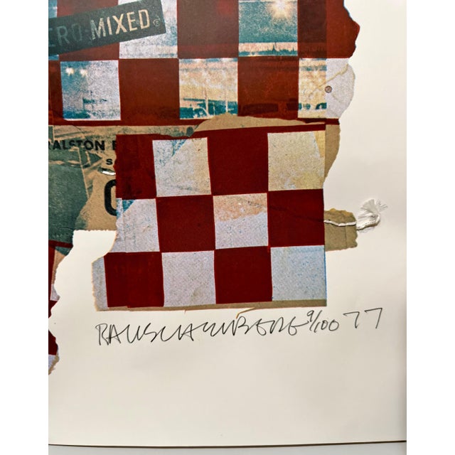 Pop Art 1970s Robert Rauschenberg, Large Pop Art Screenprint Collage Photo Lithograph Goat Chow Robert Rauschenberg For Sale - Image 3 of 17
