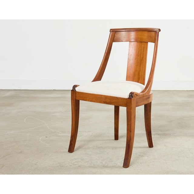 Set Six French Art Deco Gondola Dining Chairs For Sale - Image 10 of 18