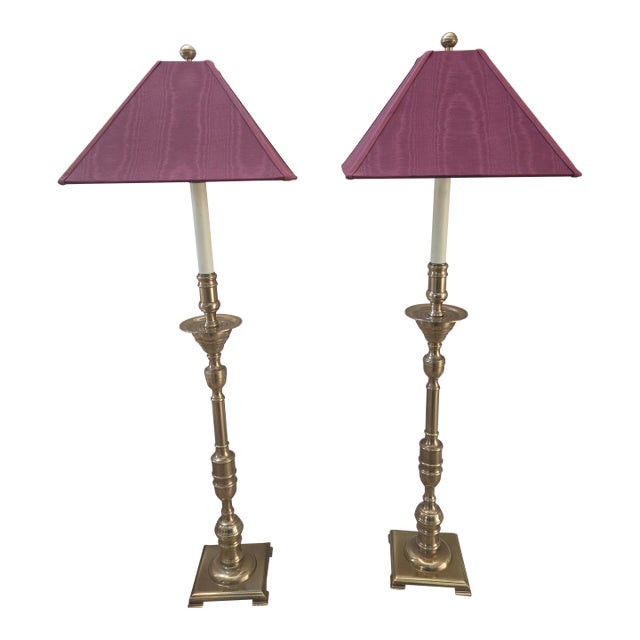 Late 20th Century Frederick Cooper Candlestick Lamps, a Pair For Sale