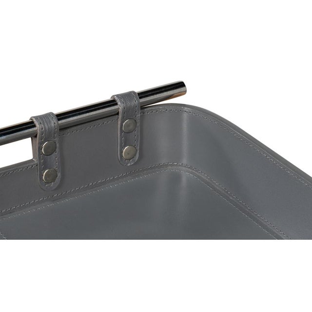 Grey Leather Tray For Sale - Image 10 of 11