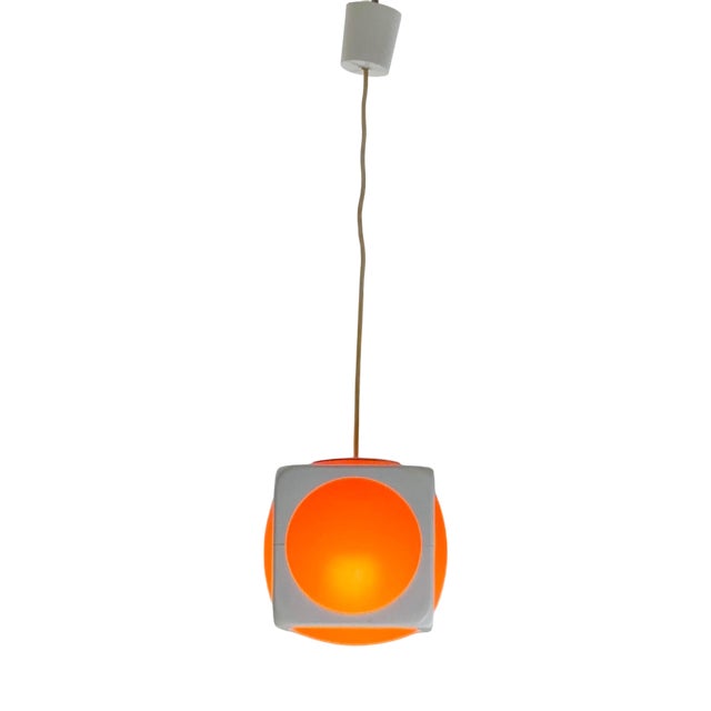 Space Age Cubic Pendant Lamp by Lars Schöler for Hoyrup, Denmark, 1970s For Sale