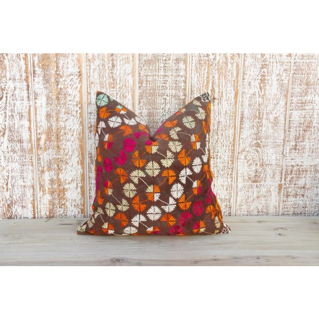 Nia Antique Indian Folk Pillow For Sale - Image 9 of 9