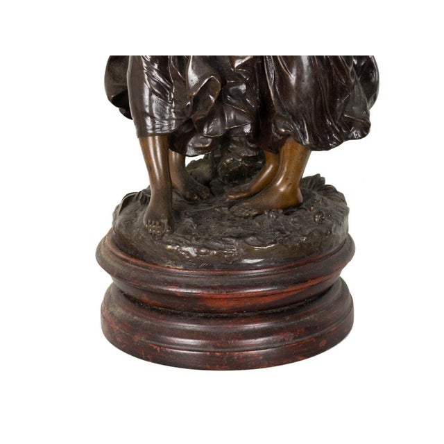 Hippolyte François Moreau, Protection Statue, 19th Century, Bronze For Sale - Image 5 of 8