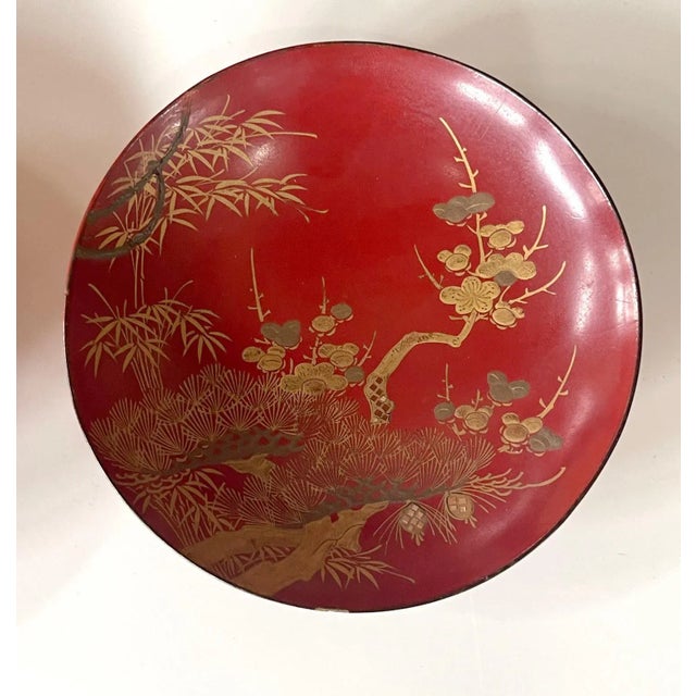 Japanese Lacquered Sake Drinking Set Meiji Period - Set of 4 For Sale - Image 12 of 12