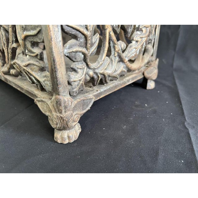 Cast Iron Rectangular Planter on Feet For Sale - Image 8 of 9