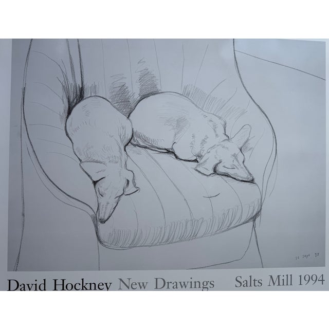 An authorised exhibition poster from David Hockney’s New Drawings show held at Salts Mill, Saltaire, Yorkshire in 1994....