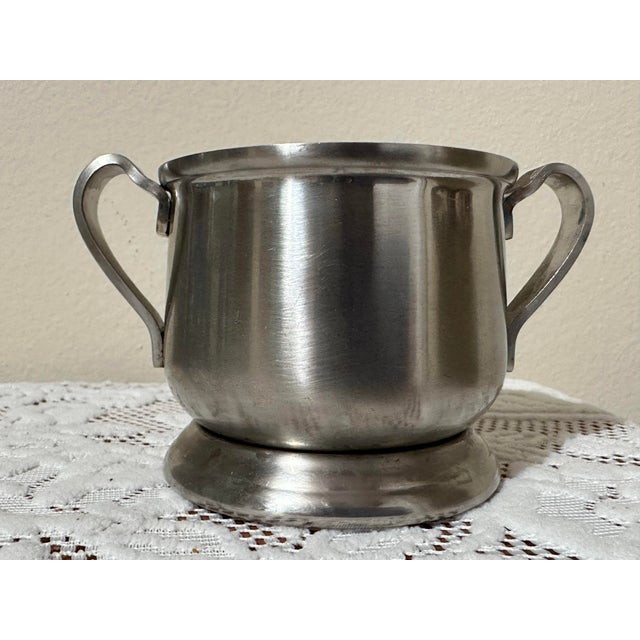Vintage 1900s Stainless Steel Sugar Dish For Sale - Image 4 of 7